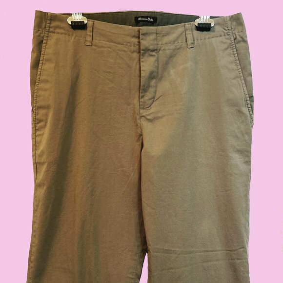 Massimo Dutti Olive Green Crop Pants - Picture 3 of 3